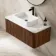 Sorrento Fluted Black Walnut Wall Hung Drawer Vanity with Marble Top & Marin Basin 1000mm