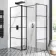 Munich Matt Black Grid 8mm Walk In Shower Enclosure 900mm & 700mm Glass with Pivotal Return Panel