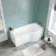 P Shaped 1600 Bath with Front Panel - Right Handed