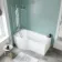 P Shaped 1600 Shower Bath with Front Panel & 4mm Screen - Left Handed