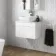 Trent Gloss White Wall Hung Drawer Vanity with Curved Counter Top Basin 600mm