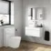 Trent Gloss White Wall Hung Drawer Vanity with Curved Counter Top Basin 800mm