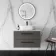Elba Graphite Grey Wall Hung Drawer Vanity with Marble Top & Curved Counter Top Basin 800mm - Black Accents