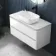 Corsica Gloss White Vanity Drawer with Marble Top & Curved Counter Top Basin 1000mm