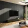 Trepanel Design® Grey Slate Effect Slat on Black Felt Wall Panels