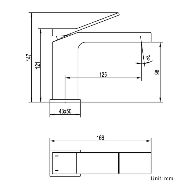 Forth Matt Black Basin Mixer Tap