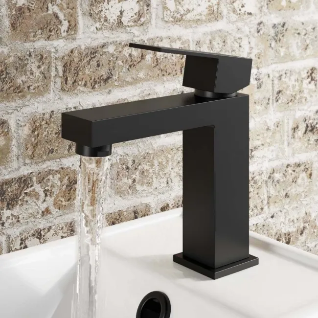 Lea Matt Black Cloakroom Basin Mixer Tap
