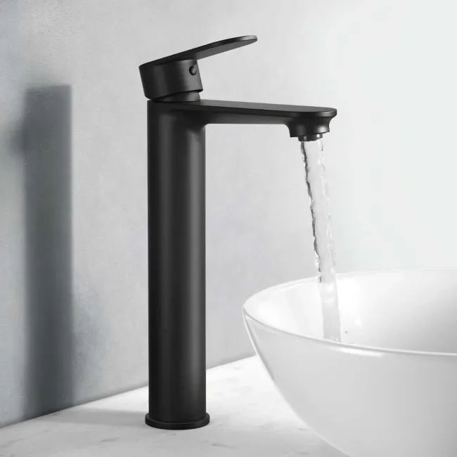 Anker Matt Black High Rise Basin Mixer Tap