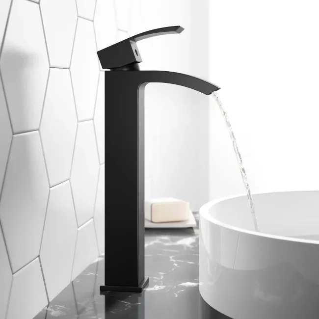 Brora Matt Black High Rise Basin Mixer Tap