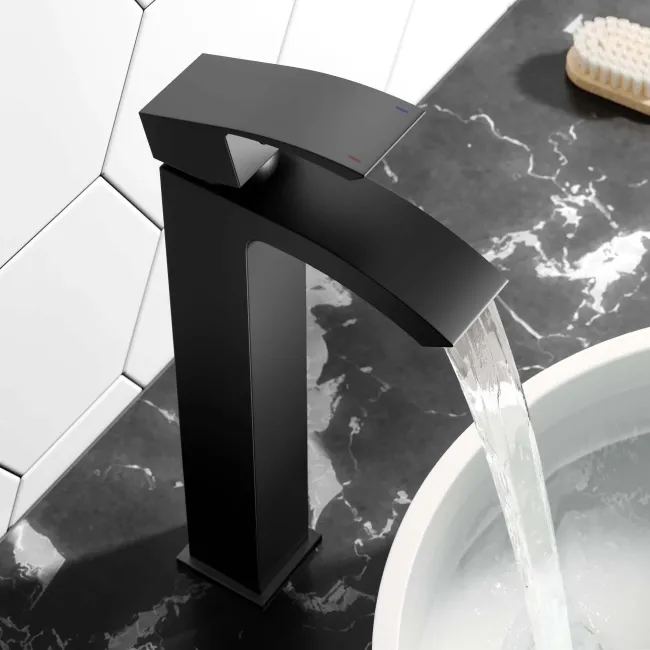 Brora Matt Black High Rise Basin Mixer Tap