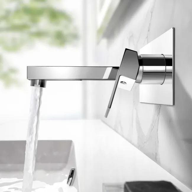 Tamar Chrome Wall Mounted Basin Mixer Tap