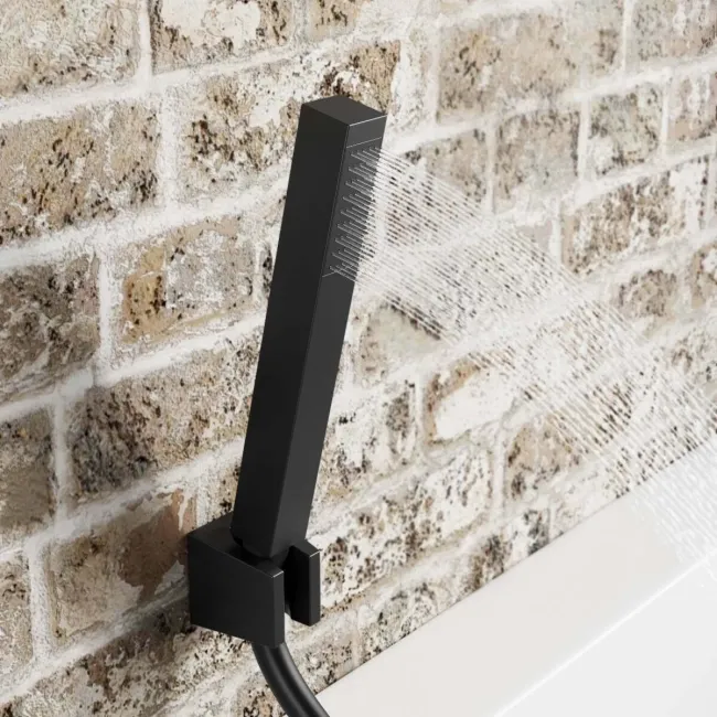 Lea Matt Black Bath Filler & Handheld Shower