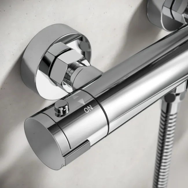 Aran Chrome Round Thermostatic Bar Shower Set