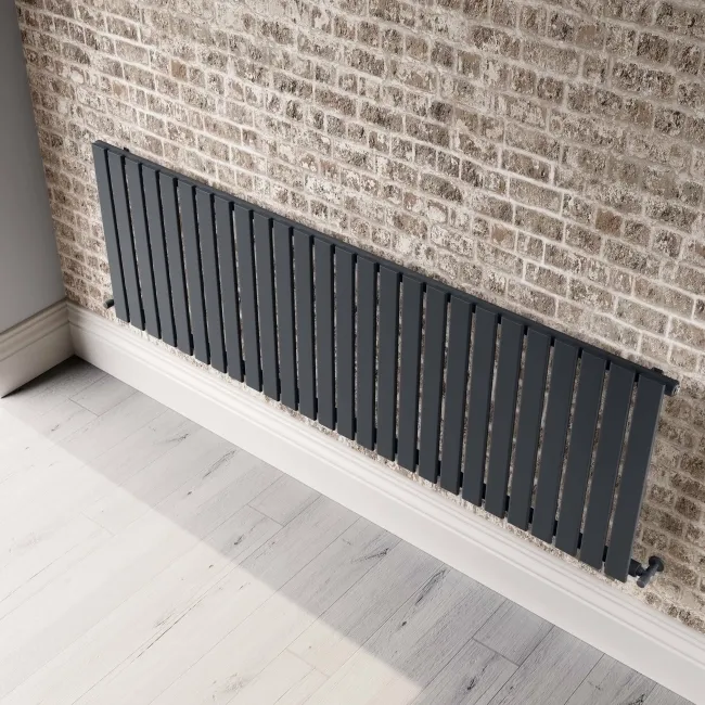 Faro Anthracite Single Flat Panel Horizontal Radiator 600x1820mm