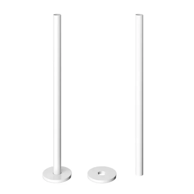 White Pipe Connectors For Heated Towel Rails & Radiators (Pair) 300mm