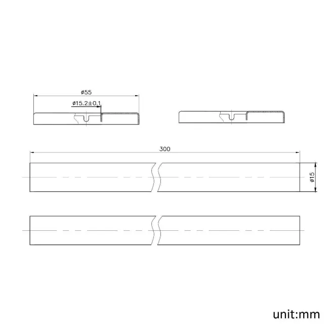 Matt Black Pipe Connectors For Heated Towel Rails & Radiators (Pair) 300mm