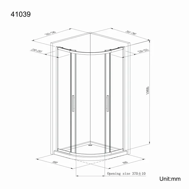 Hamburg Easy Clean 8mm Quadrant Shower Enclosure 800x800mm - Easy Fix Feature
