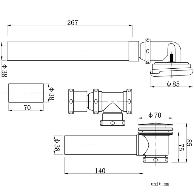 Exposed Waste For Slipper Baths