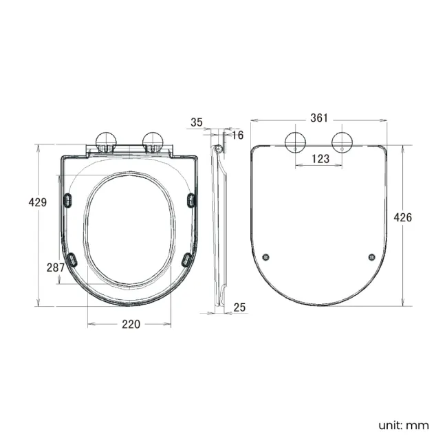 Lodi Quick Release Soft Close Slim Seat