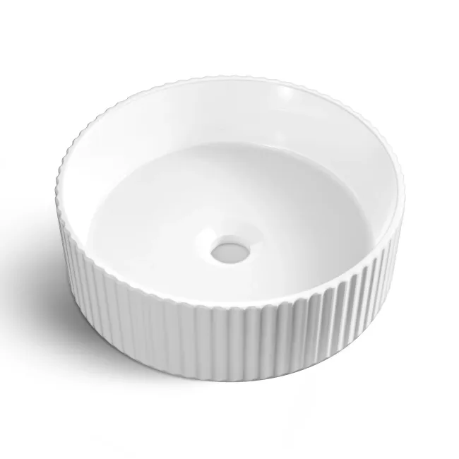 Nevis Fluted Round Counter Top Basin 360mm