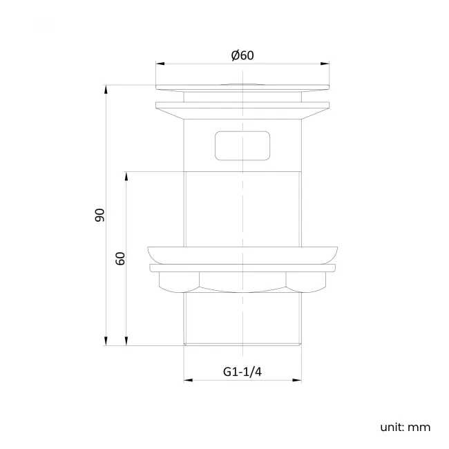 Matt Black Pop Up Basin Waste - Slotted