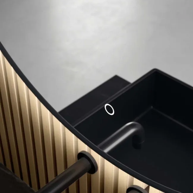  Mollie Black Framed Round Backlit llluminated LED Mirror 500mm 