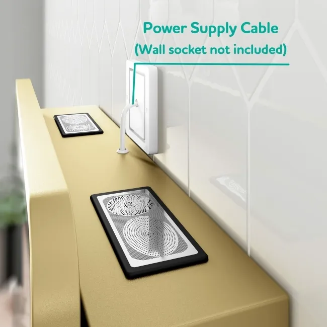 Olivia Matt Brass Illuminated LED Mirror Cabinet With BLUETOOTH Speaker 710x500mm