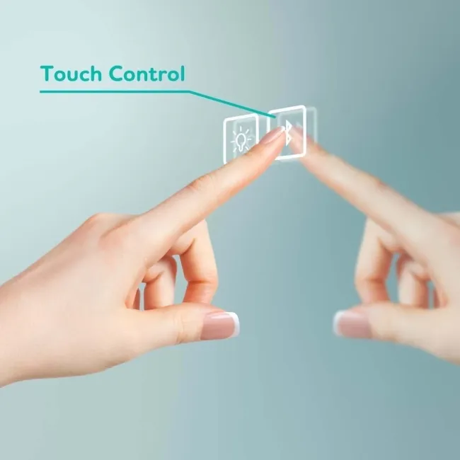 Mia Black Framed Illuminated LED Mirror Cabinet With BLUETOOTH Speaker & USB Port 710x600mm