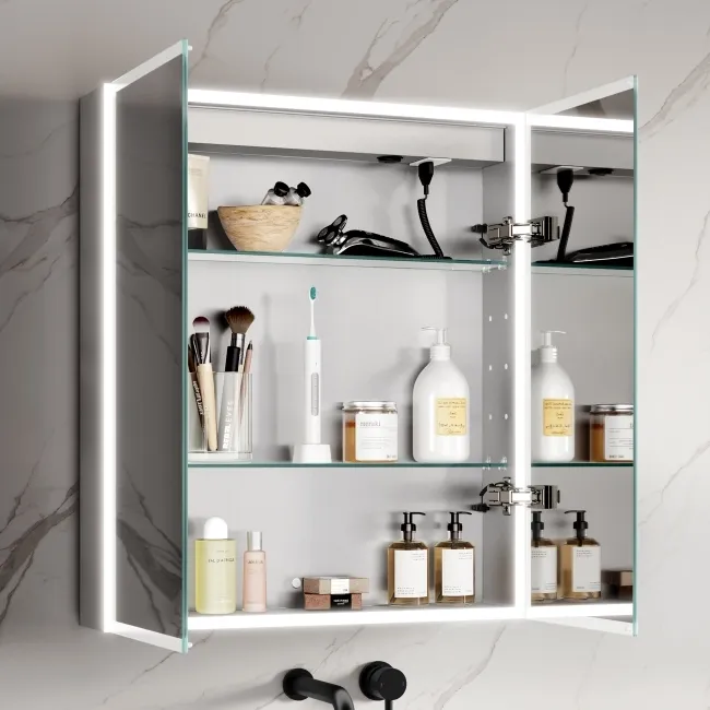 Margot Illuminated LED Mirror Cabinet With BLUETOOTH Speaker & USB Port 700x600mm