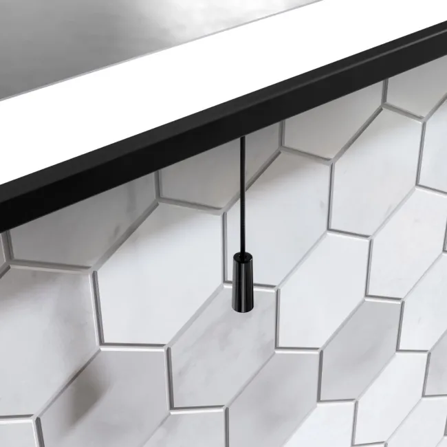 Maya Battery Operated Matt Black Arched LED Mirror 750x500mm