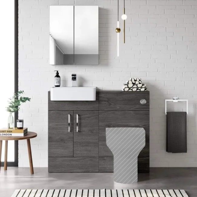 Harper Charcoal Elm Back To Wall Toilet Unit 500mm