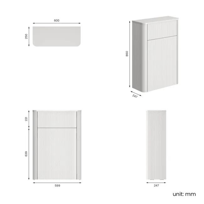 Sorrento Coastal White 600 Toilet Unit