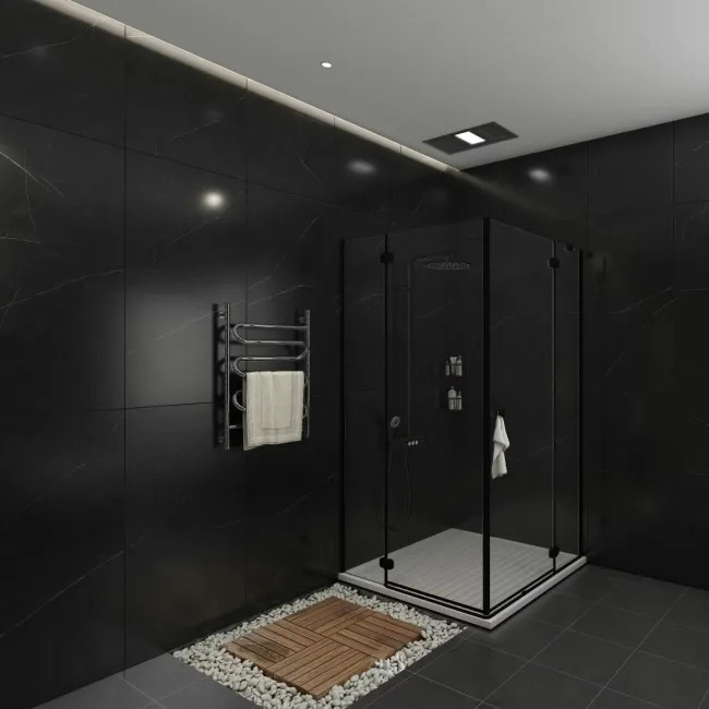 Trepanel Aqua Luxe® Black Marble Effect Embossed Satin SPC Wall Panel 4 Pack (Covers 2.80 SQM)