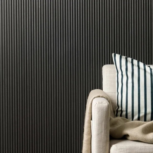 Trepanel Flex® Noir Black Flexible Acoustic Wood Panels 2400x300