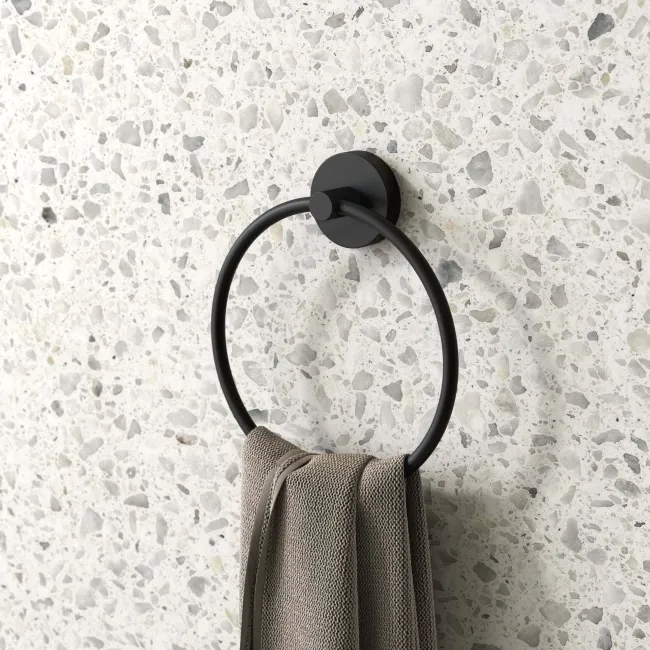 Sofia Matt Black Towel Ring