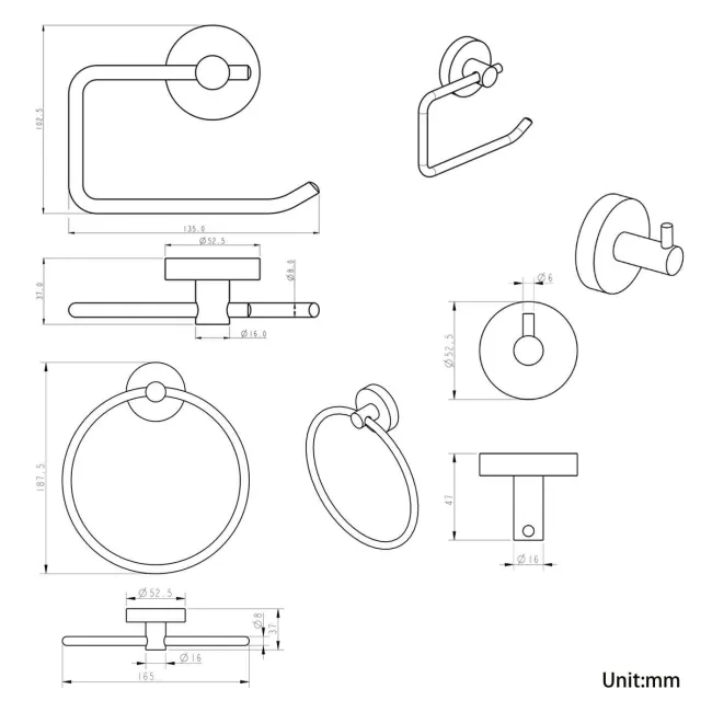Sofia Chrome 3 Pieces Accessory Set