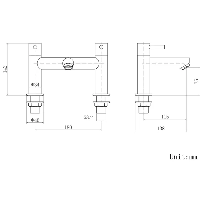 Trent Chrome Basin & Bath Mixer Tap Set