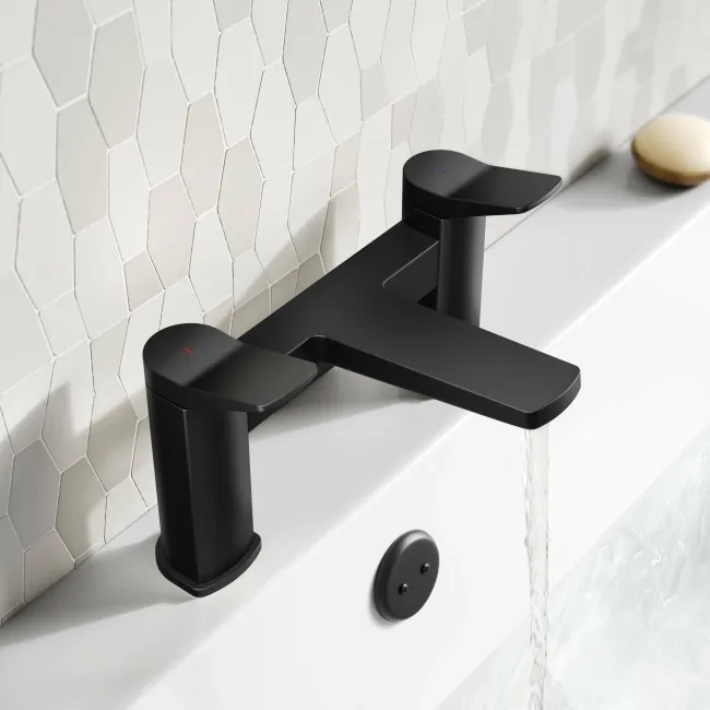 Aire Matt Black Basin & Bath Mixer Tap Set