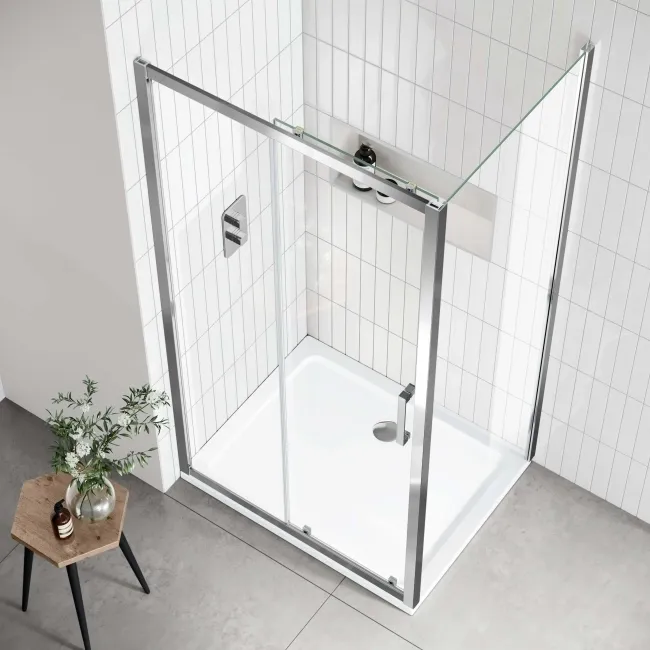 Hamburg Easy Clean 8mm Sliding Shower Enclosure 1100x800mm - Easy Fix Feature