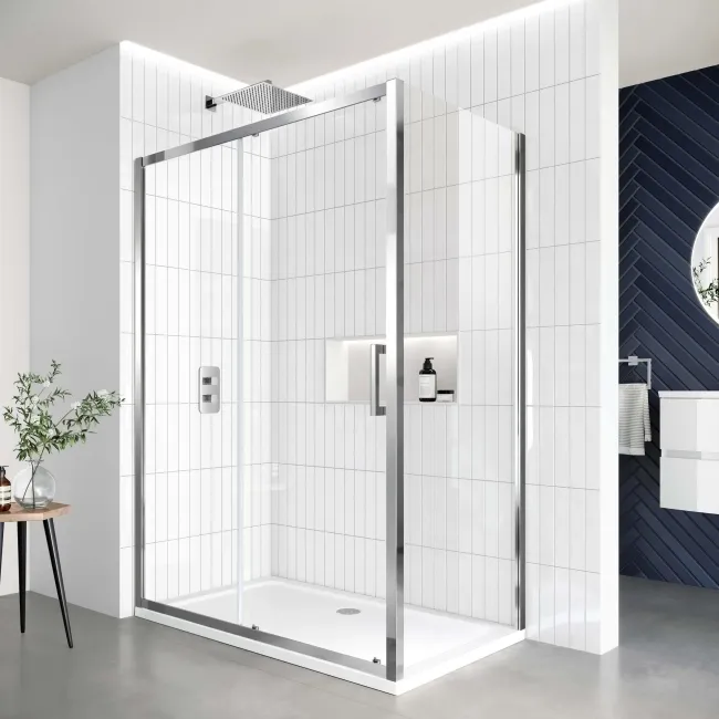 Hamburg Easy Clean 8mm Sliding Shower Enclosure 1400x800mm - Easy Fix Feature