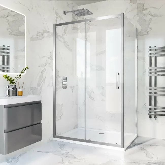 Hamburg Easy Clean 8mm Sliding Shower Enclosure 1100x900mm - Easy Fix Feature