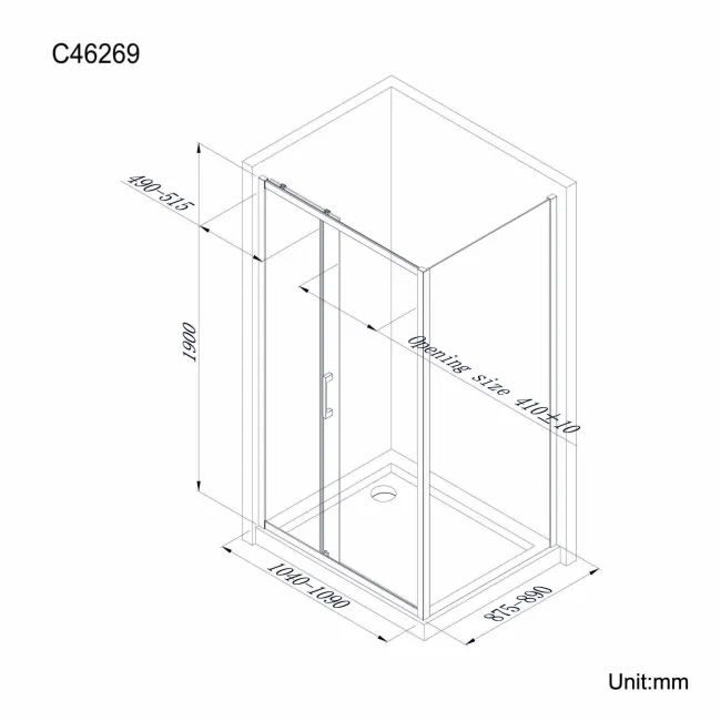Hamburg Easy Clean 8mm Sliding Shower Enclosure 1100x900mm - Easy Fix Feature