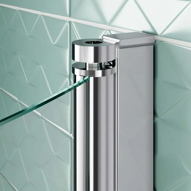 P Shaped 1500 Shower Bath with Front Panel & 4mm Screen with Rail - Right Handed