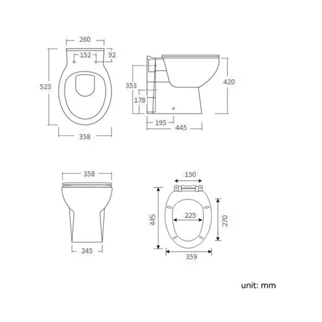 Austin Back To Wall Toilet With Soft Close Seat