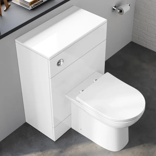 Harper Gloss White Back To Wall Unit and Aruba Toilet