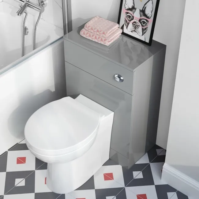 Quartz Stone Grey Back To Wall Unit and Austin Toilet