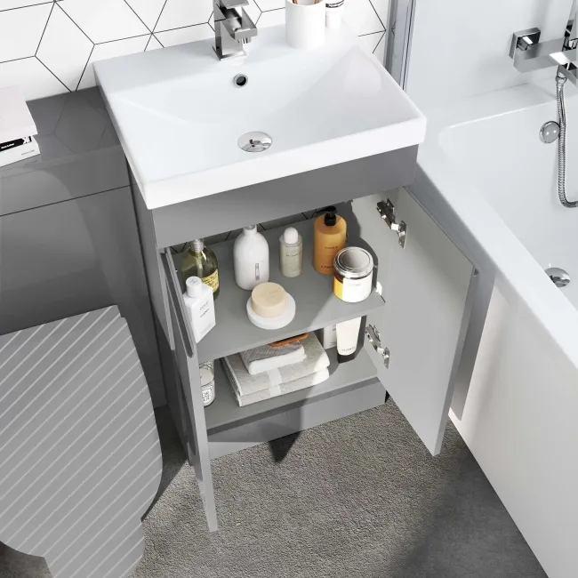 Trent Stone Grey Basin Vanity and Back To Wall Unit 1000mm