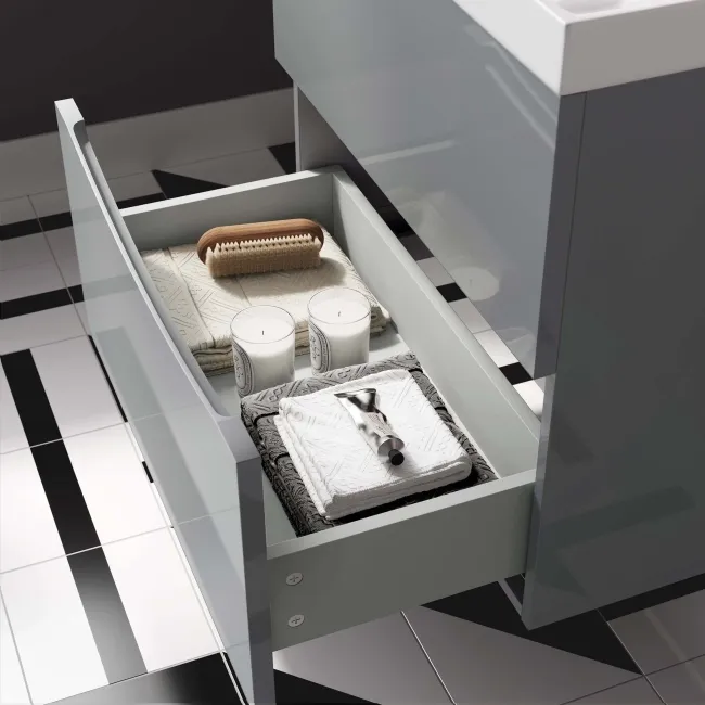 Austin Stone Grey Basin Drawer Vanity 600mm and Denver Back To Wall Toilet Set