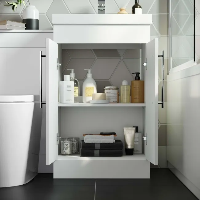 Avon Gloss White Combination Vanity Basin and Boston Toilet 1000mm