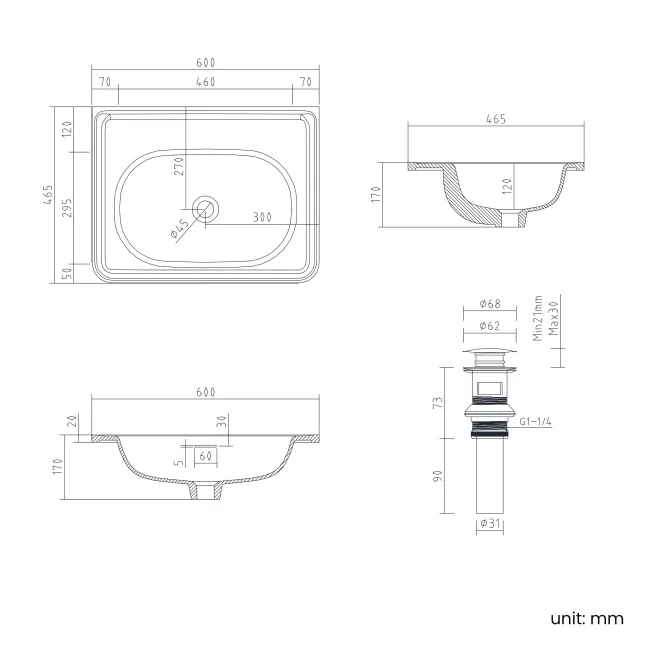 Sorrento Fluted Black Walnut Wall Hung Drawer Vanity with Matt White Basin 600mm
